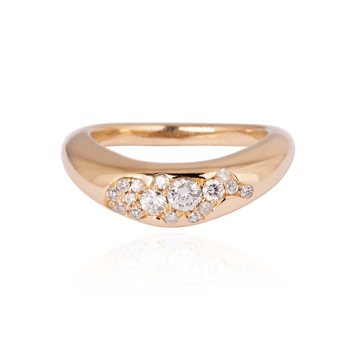 Et sæt 2 i 1 ringe med brillanter