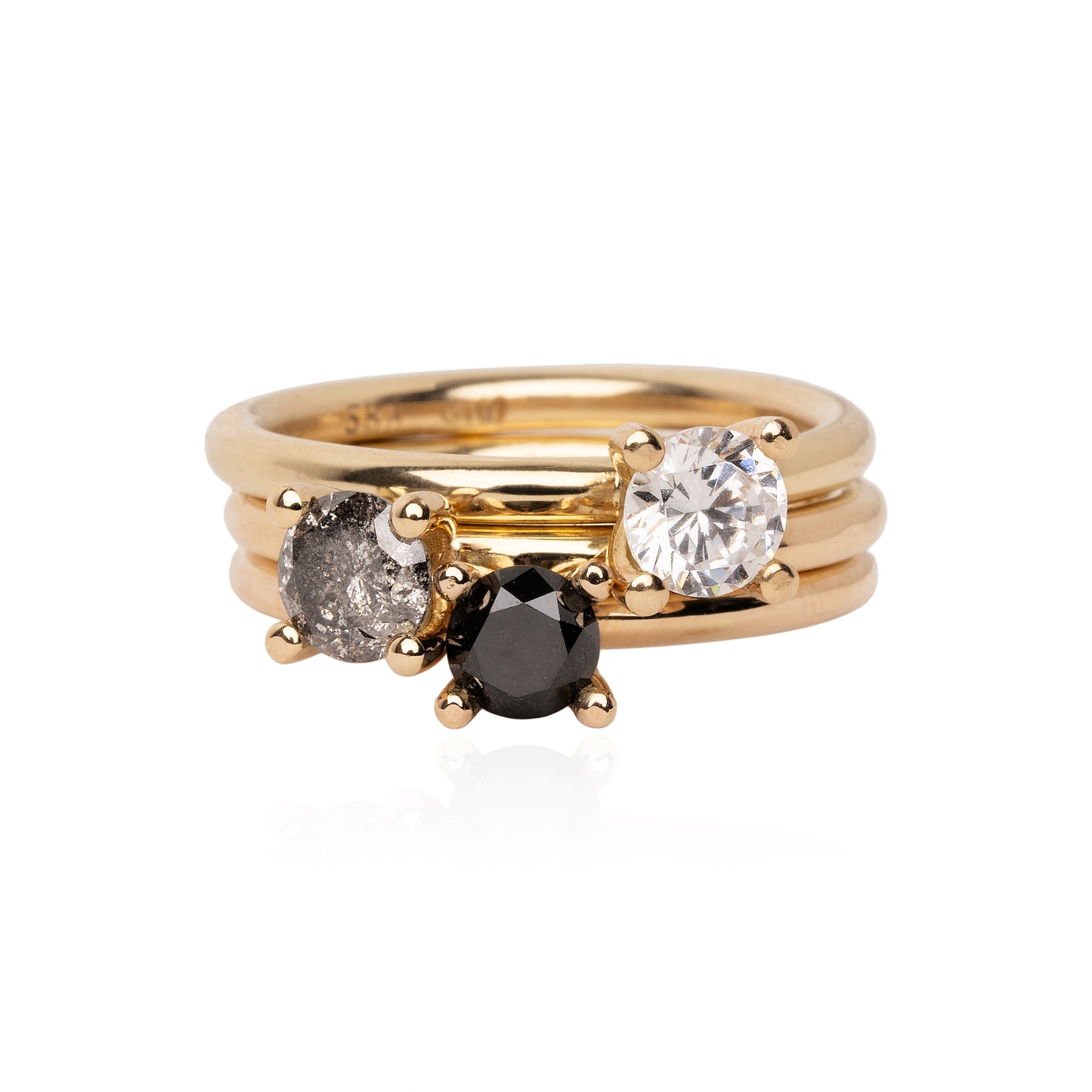 Prinsesse ring med sort diamant
