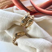 Organisk unika ring med rå diamanter