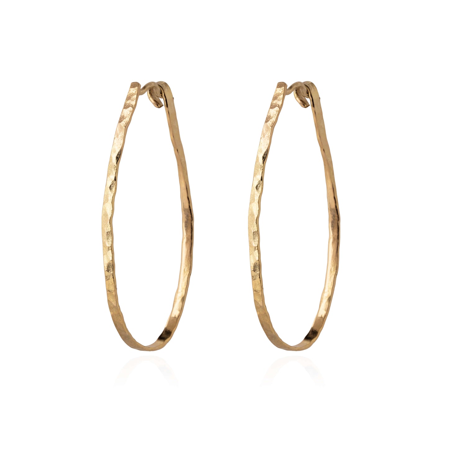 Øreringe ovale hammerslået