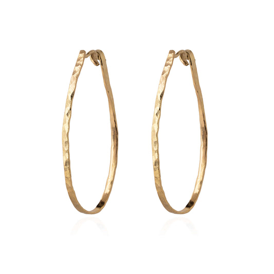 Øreringe ovale hammerslået