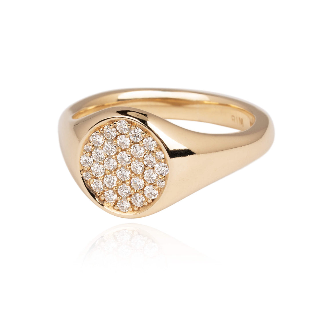 Todelte Ringe Signet ring toppet med diamanter – Rikke Molge